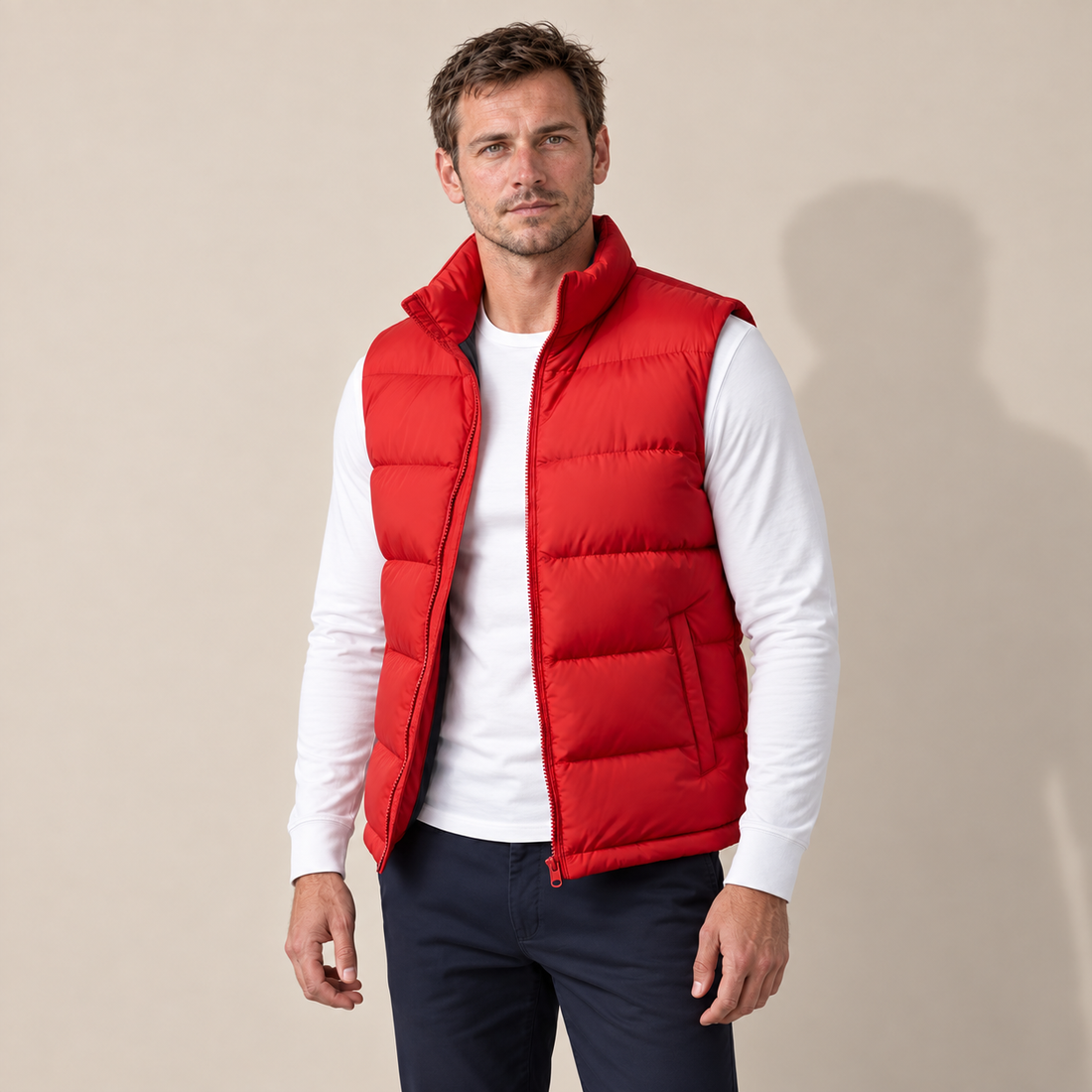 Men's Quilted Padded Gilet with Contrast Lining