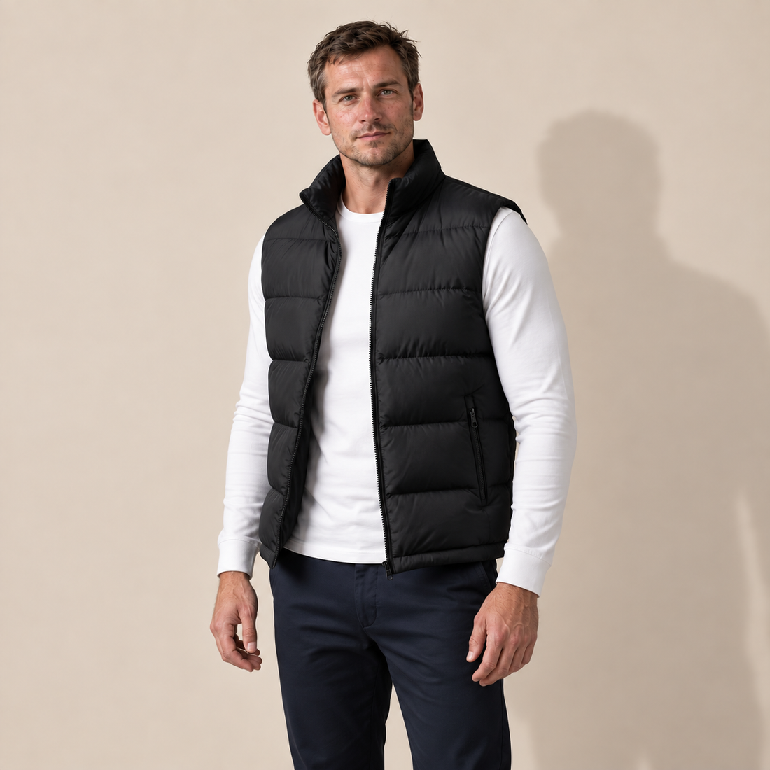 Men's Quilted Padded Gilet with Contrast Lining
