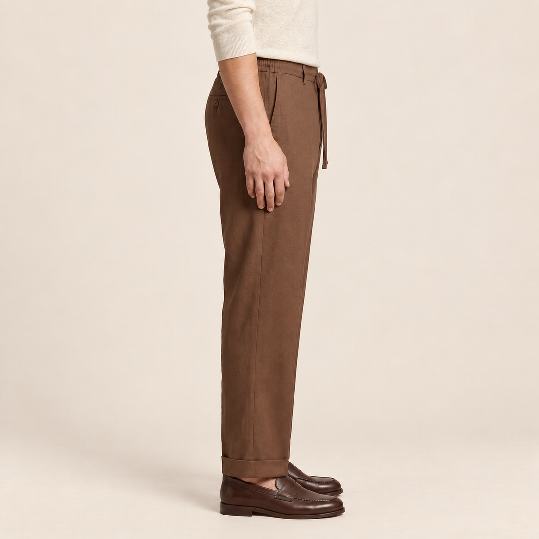 Men's Relaxed Drawstring Tapered Trousers
