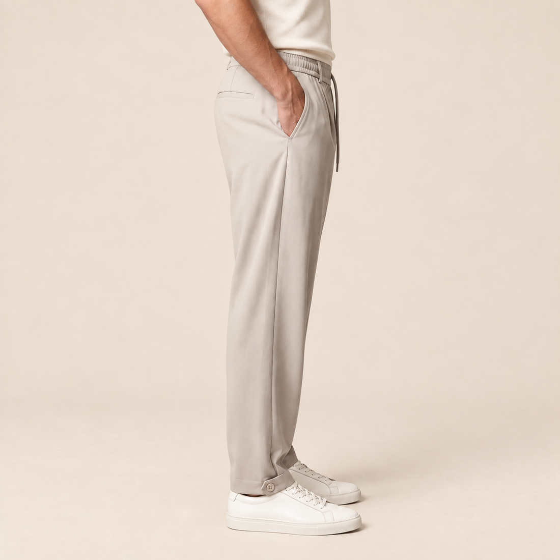 Men's Relaxed Drawstring Tapered Trousers