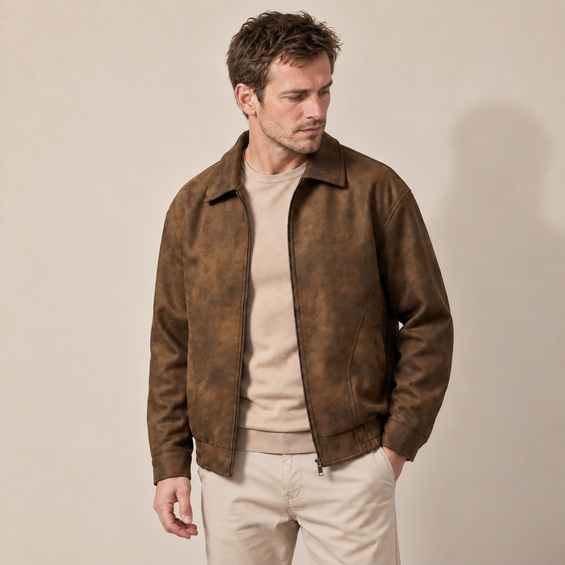 Men's Relaxed Fit Collar Jacket