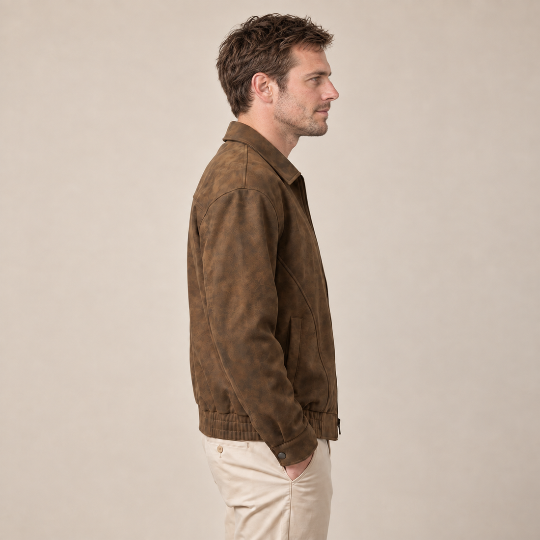 Men's Relaxed Fit Collar Jacket