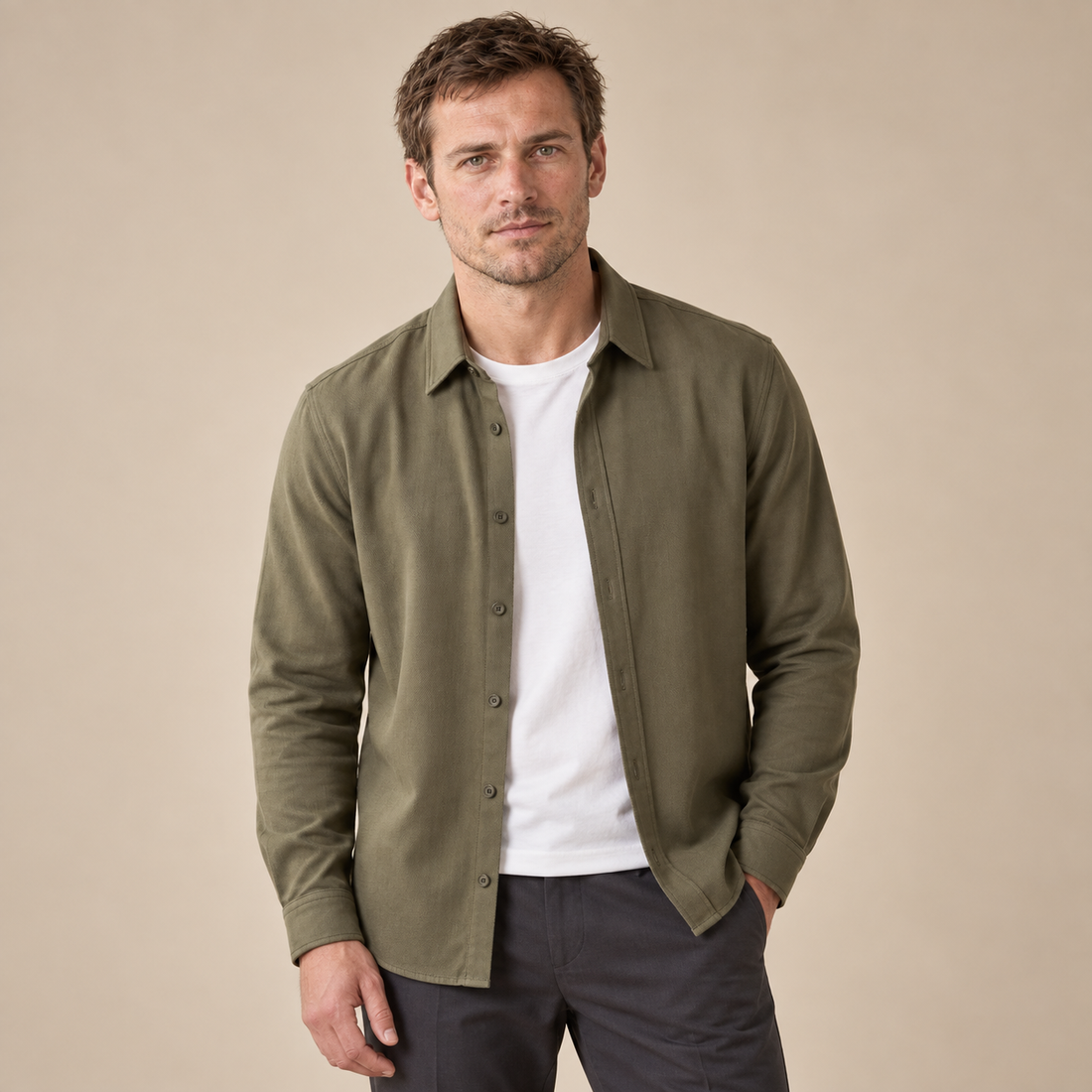 Men's Relaxed Viscose Autumn Overshirt