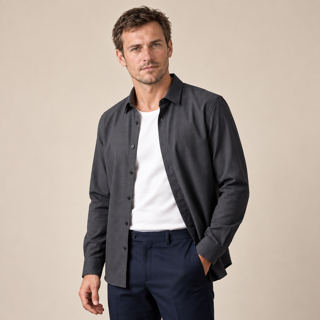 Men's Relaxed Viscose Autumn Overshirt