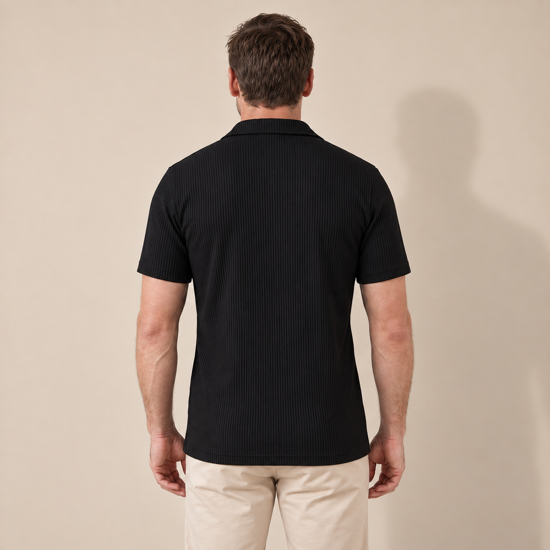 Men's Ribbed Cuban Collar Shirt