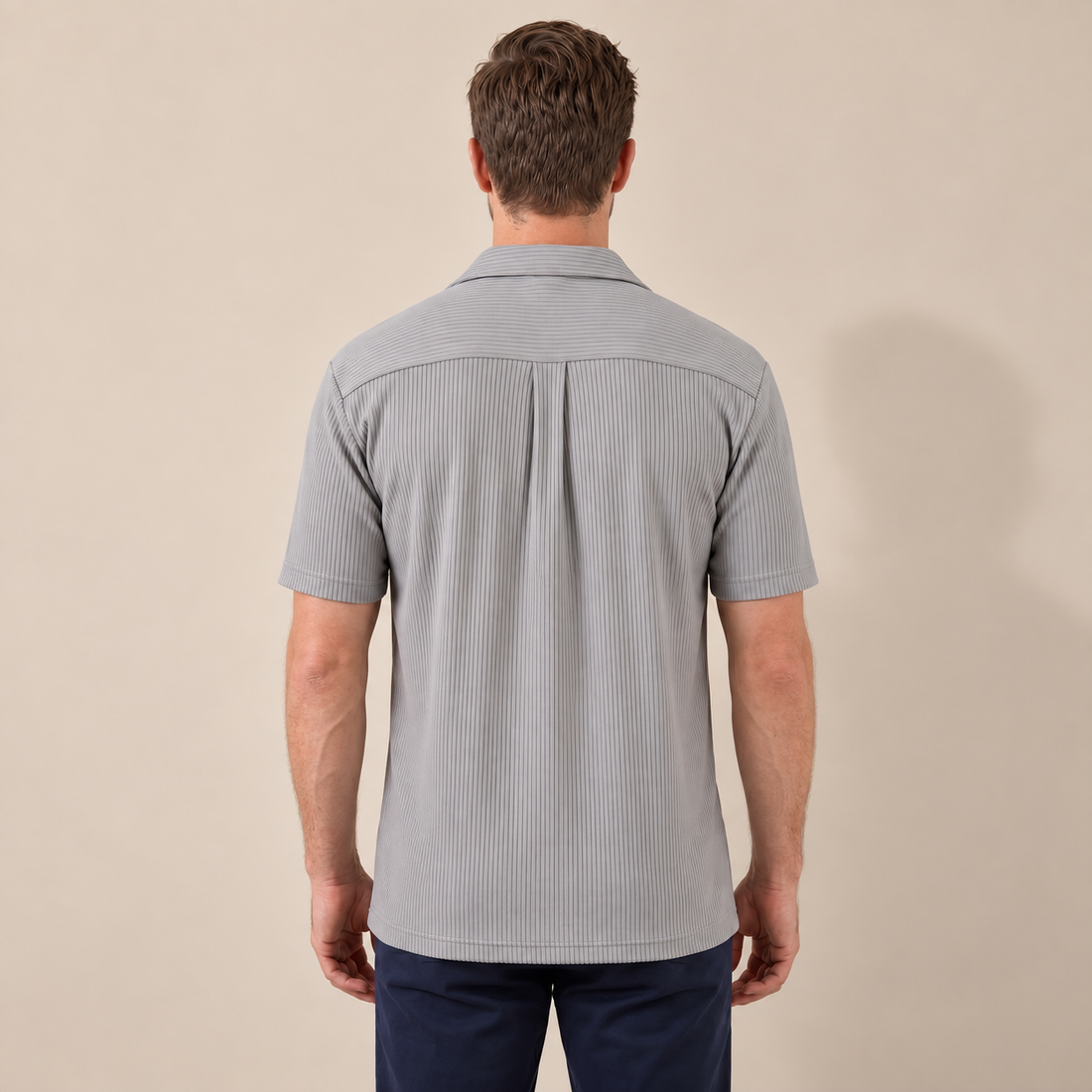 Men's Ribbed Cuban Collar Shirt