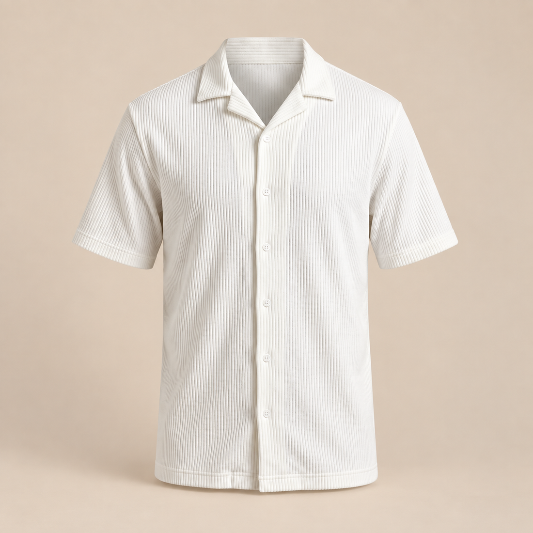 Men's Ribbed Cuban Collar Shirt