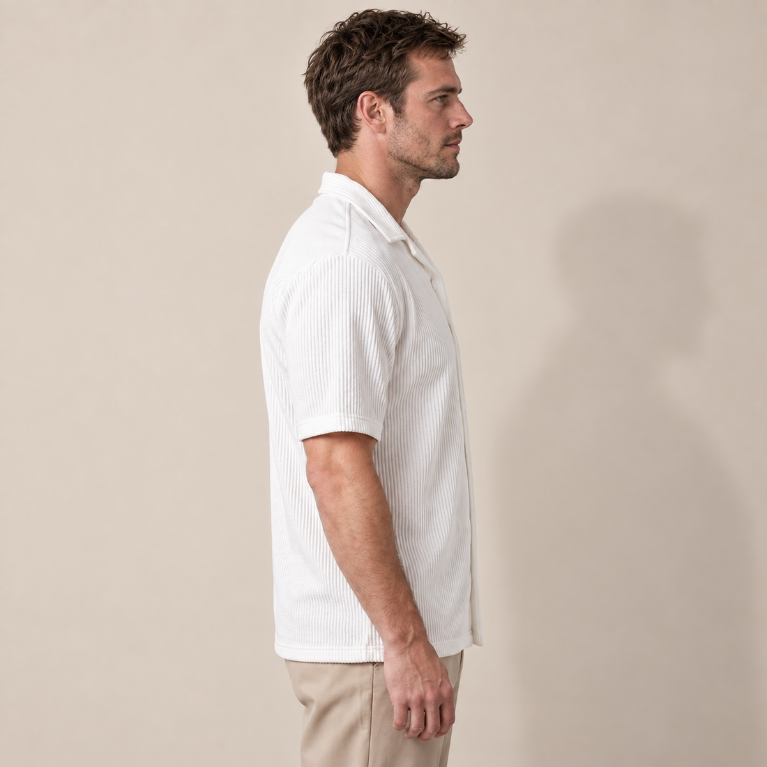Men's Ribbed Cuban Collar Shirt