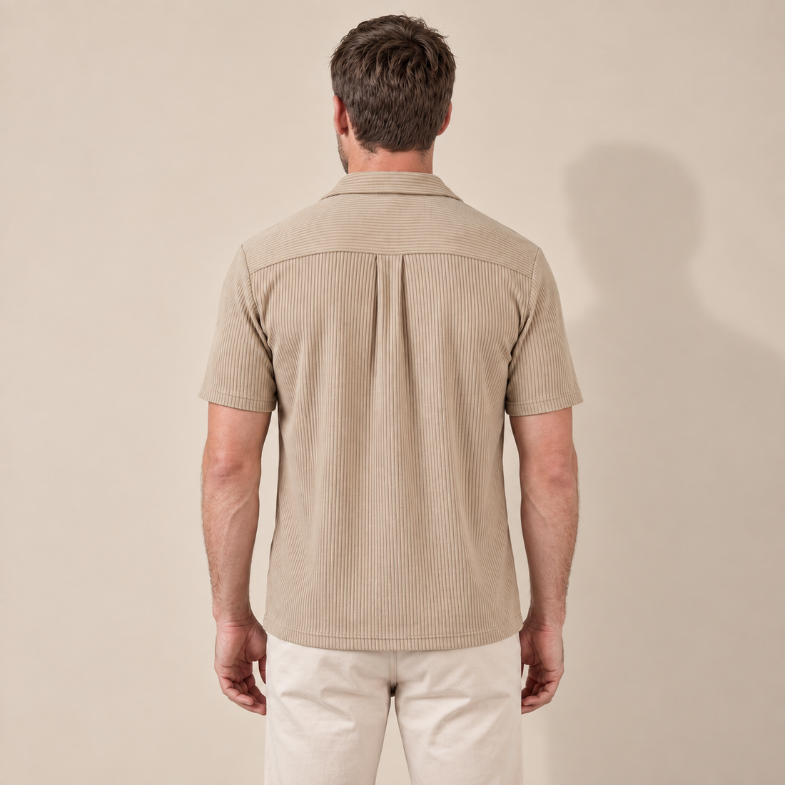 Men's Ribbed Cuban Collar Shirt