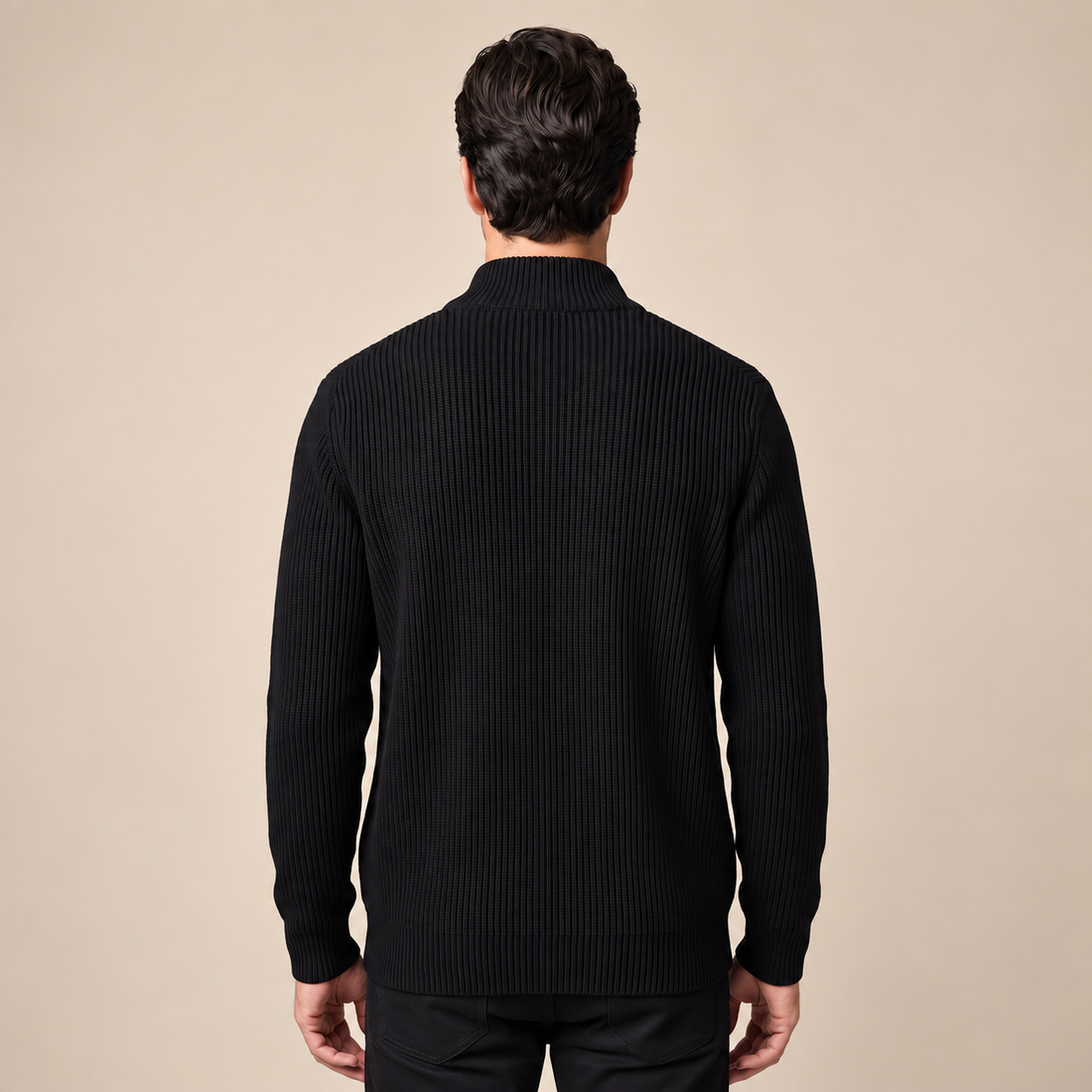 Men's Ribbed Full-Zip Knit Cardigan