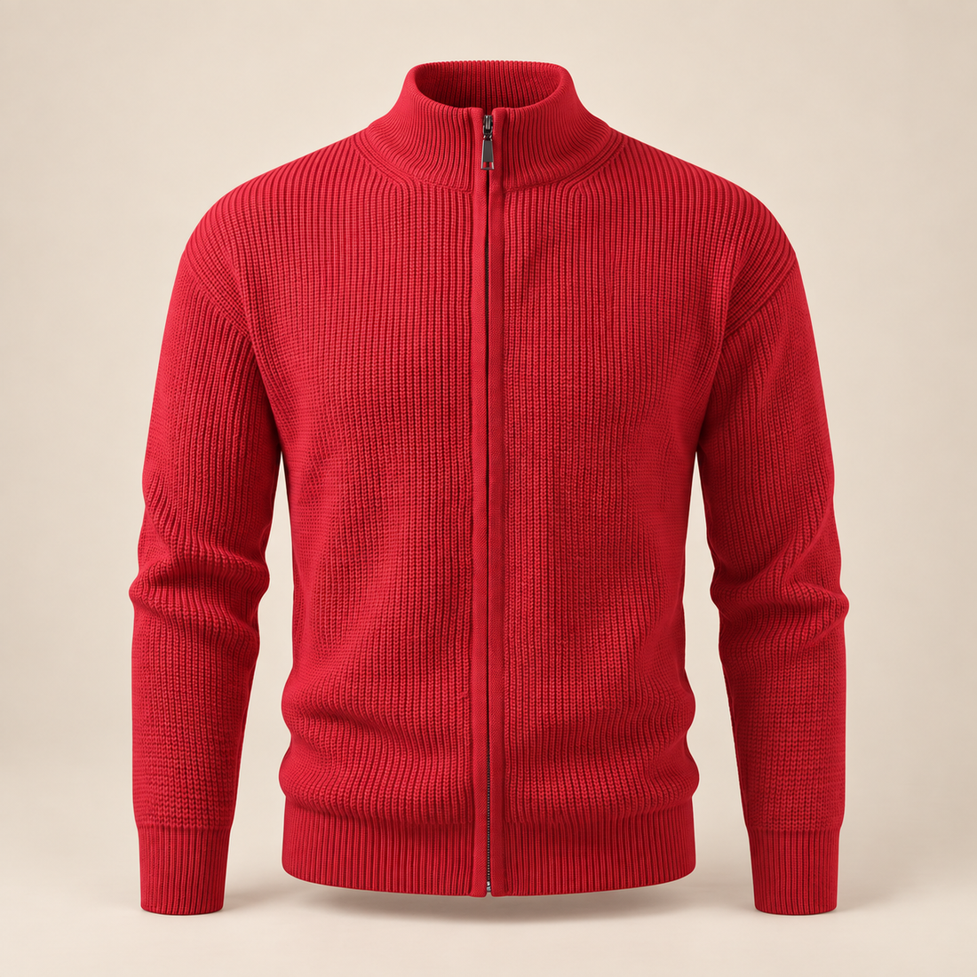 Men's Ribbed Full-Zip Knit Cardigan