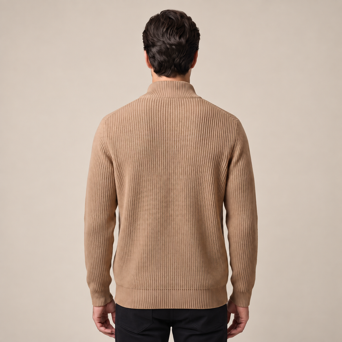 Men's Ribbed Full-Zip Knit Cardigan