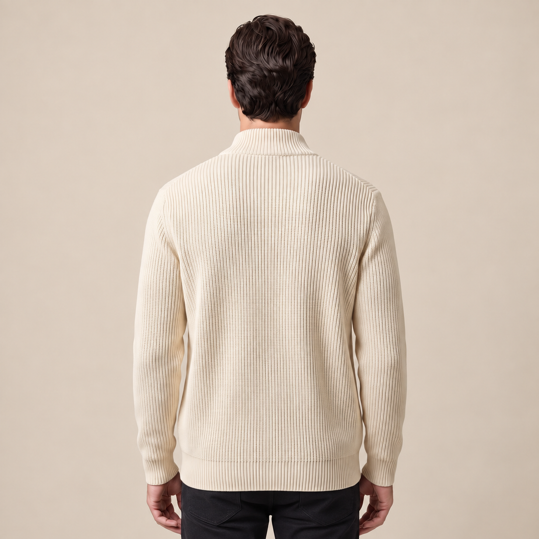 Men's Ribbed Full-Zip Knit Cardigan