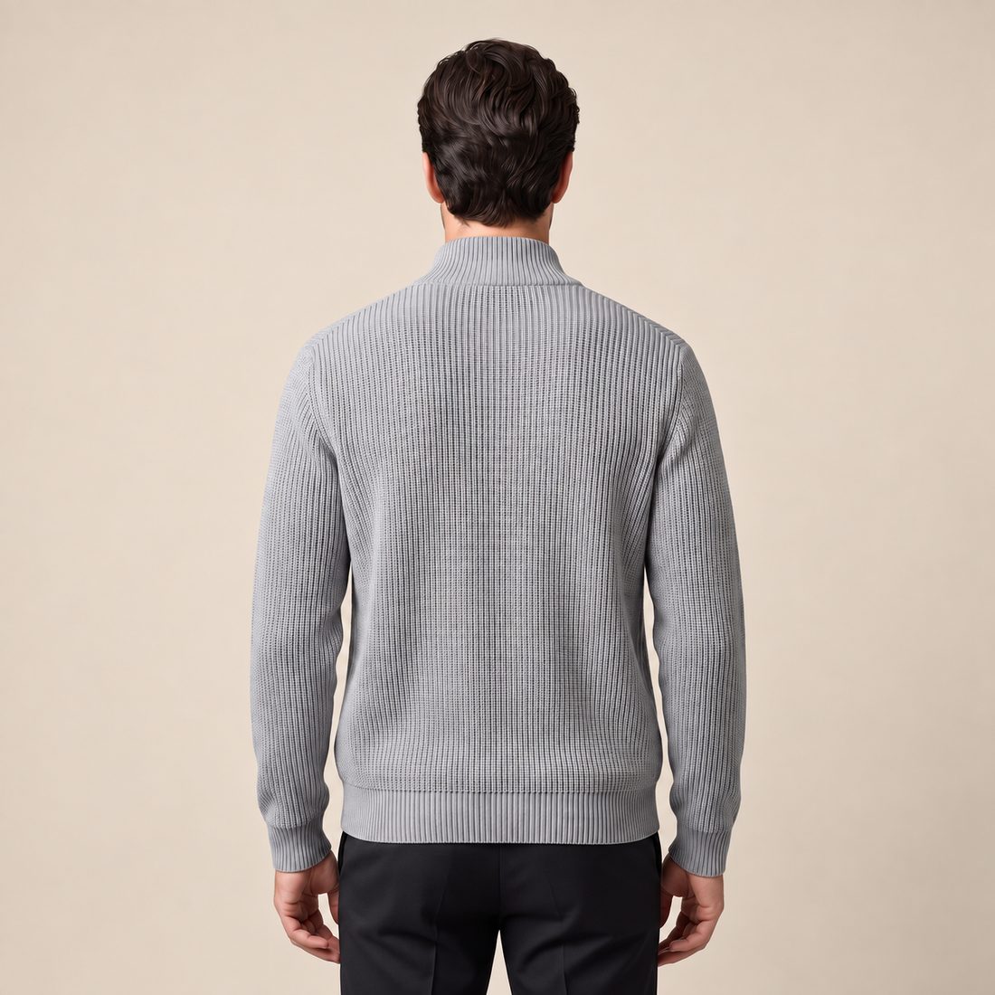 Men's Ribbed Full-Zip Knit Cardigan