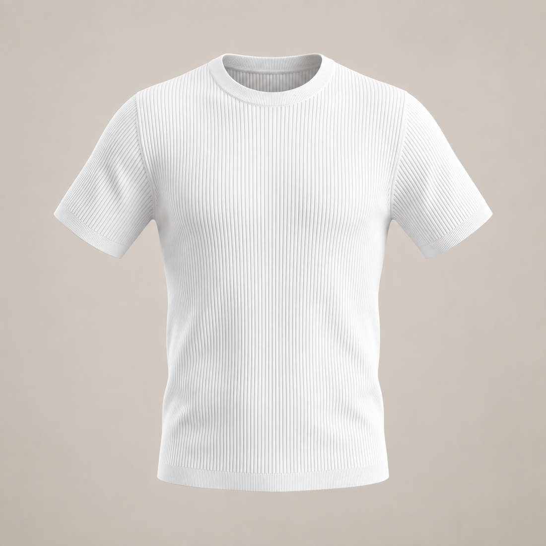 Men's Ribbed Knit Crew Neck T-Shirt