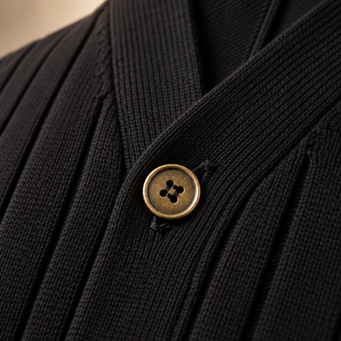 Men's Ribbed Knit V-Neck Cardigan