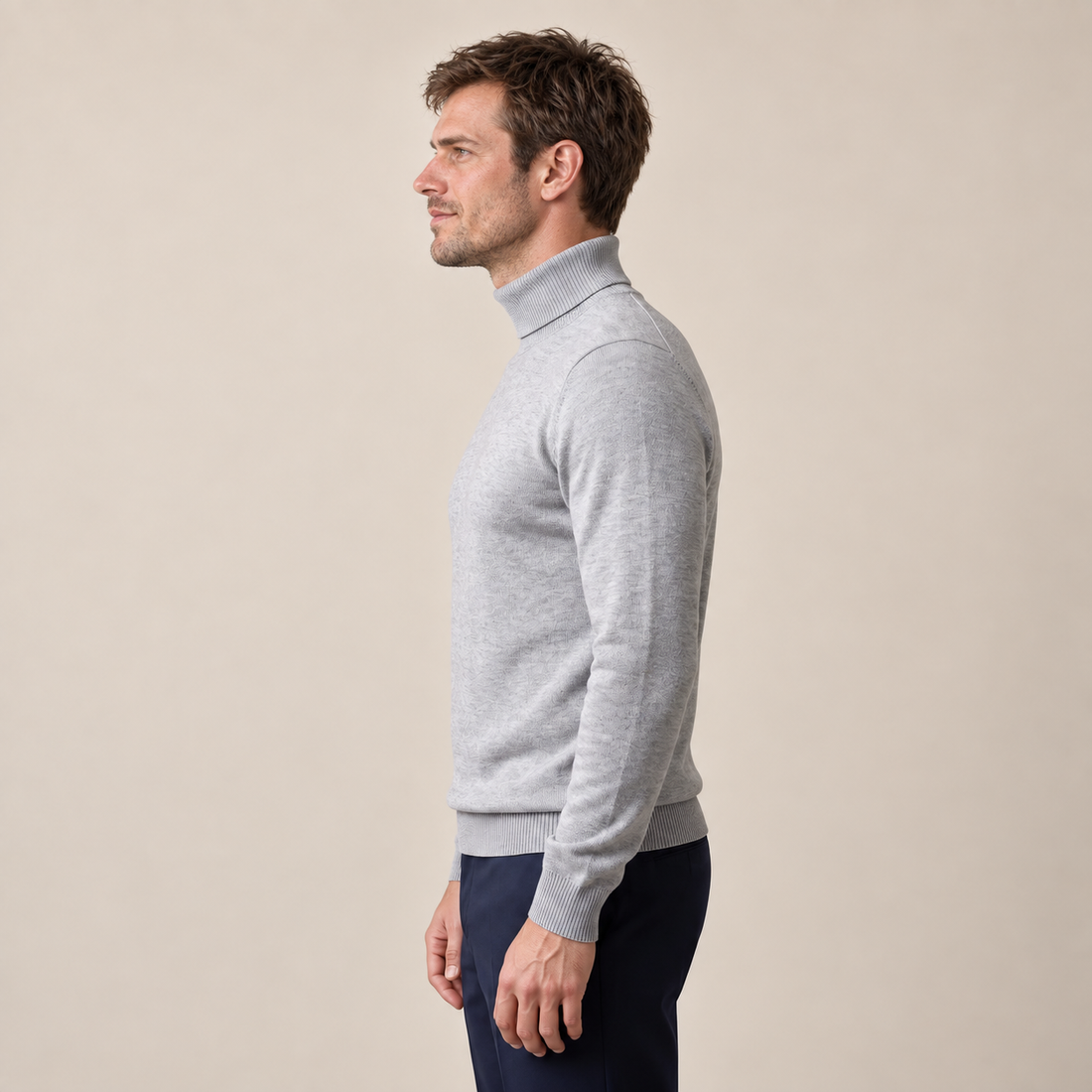 Men's Ribbed Turtleneck Sweater