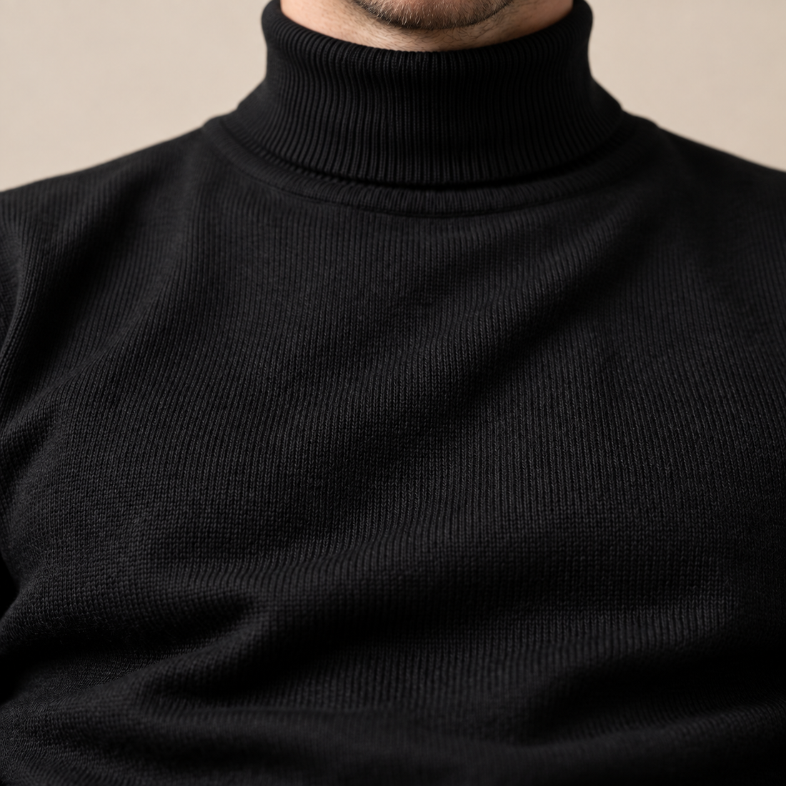 Men's Ribbed Turtleneck Sweater