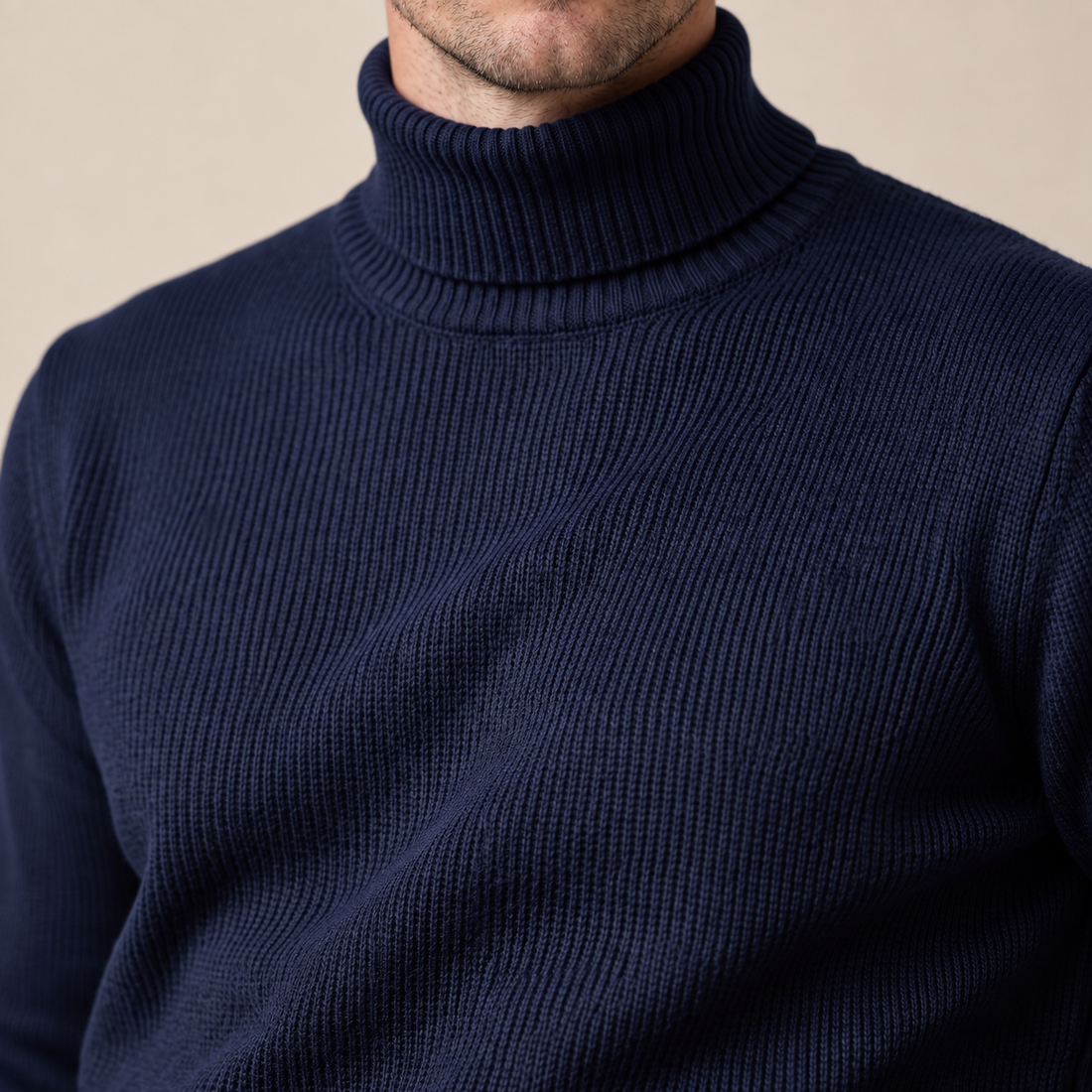Men's Ribbed Turtleneck Sweater