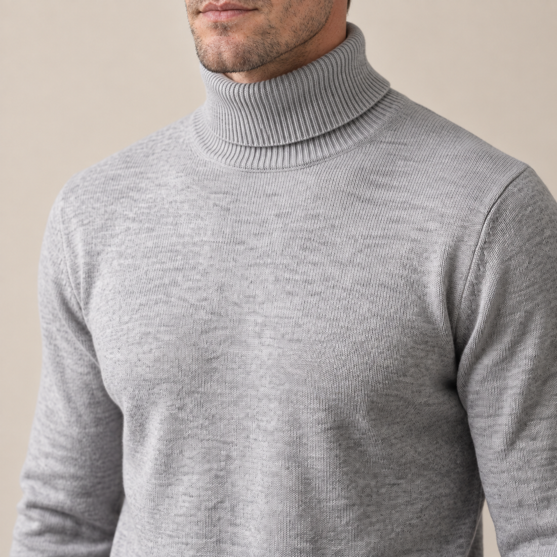 Men's Ribbed Turtleneck Sweater