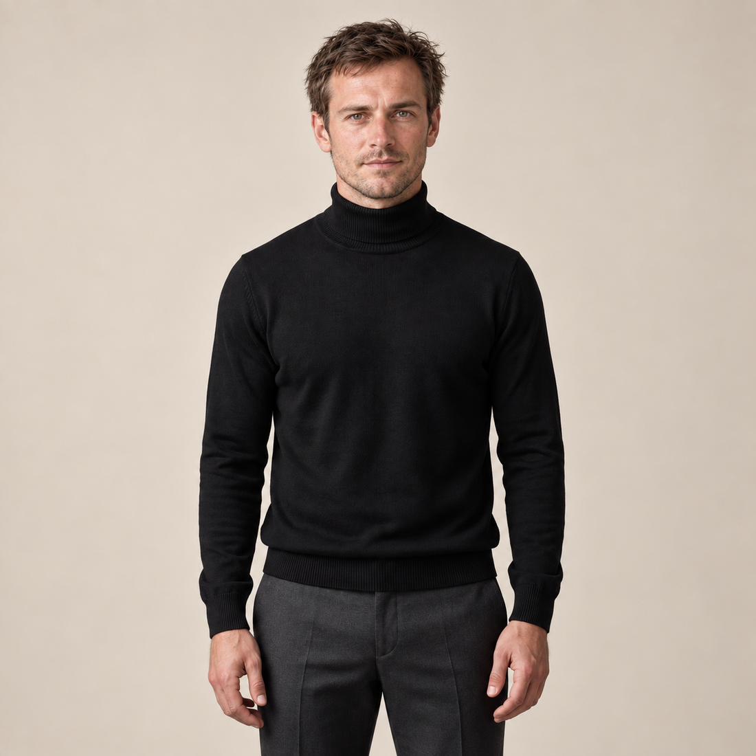 Men's Ribbed Turtleneck Sweater
