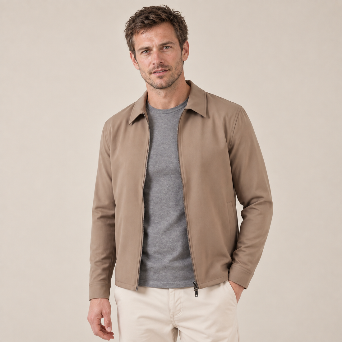 Men's Shiny Mid-Spring Jacket