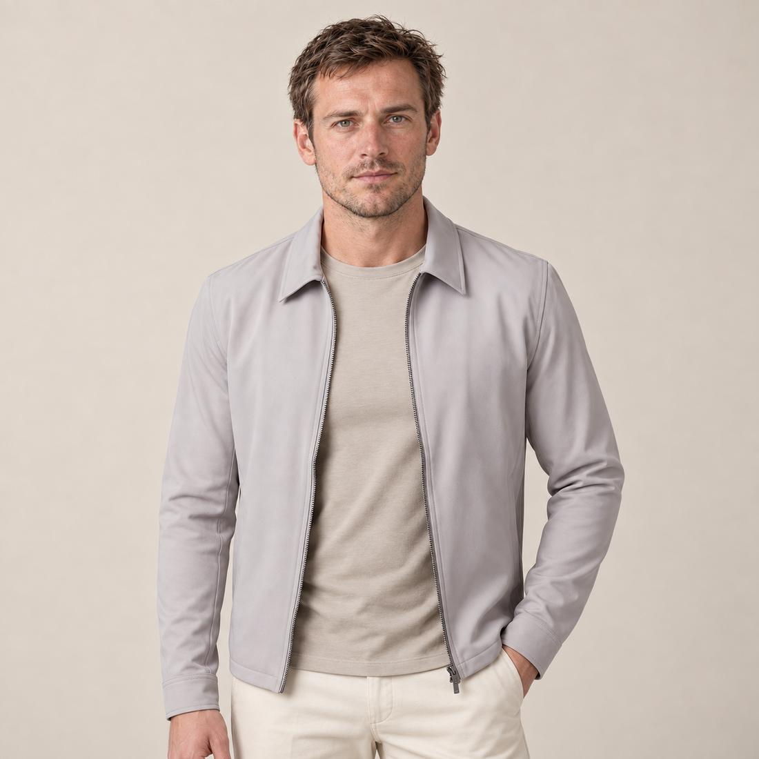 Men's Shiny Mid-Spring Jacket