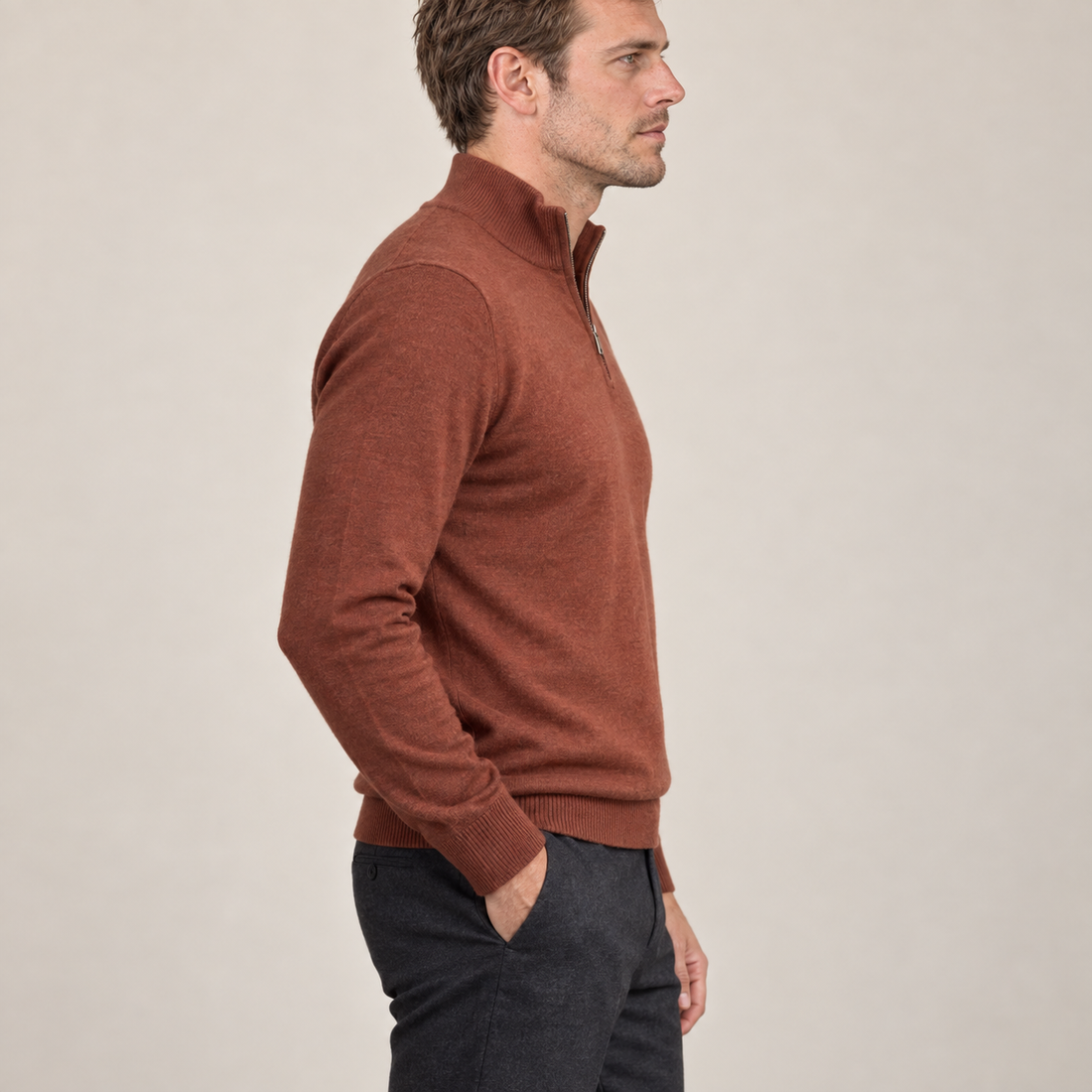 Men's Slim Fit Half-Zip Knit Sweater