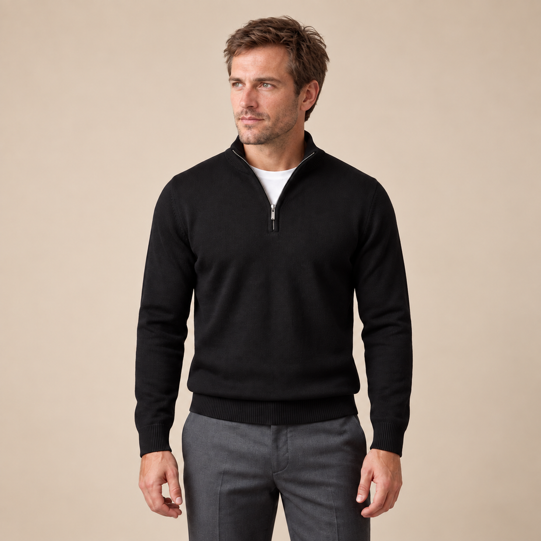 Men's Slim Fit Half-Zip Knit Sweater