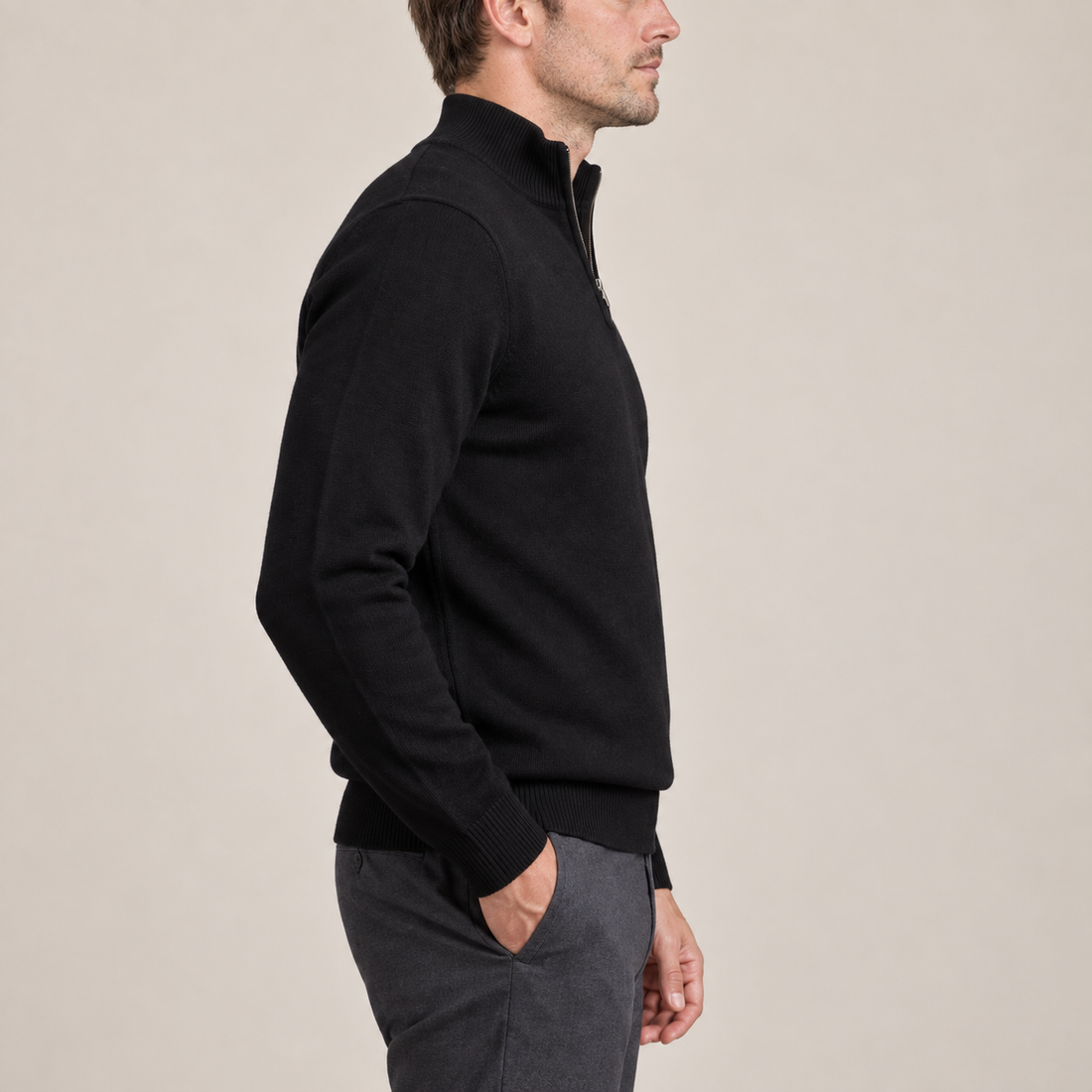 Men's Slim Fit Half-Zip Knit Sweater