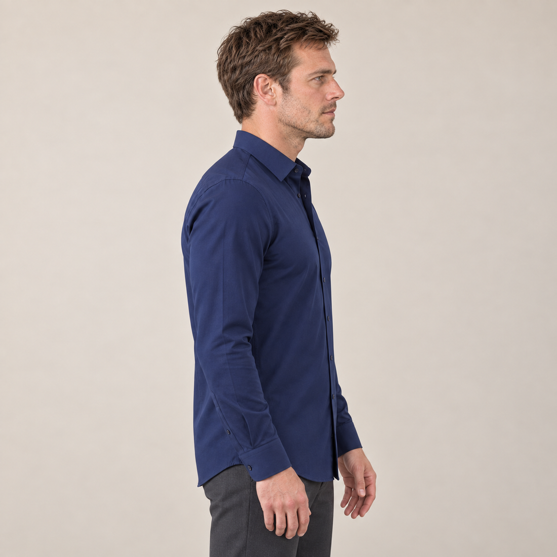 Men's Slim Fit Long-Sleeve Dress Shirt