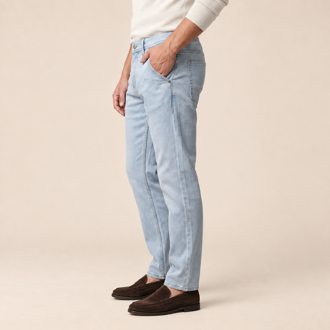 Men's Slim Fit Washed Denim Jeans