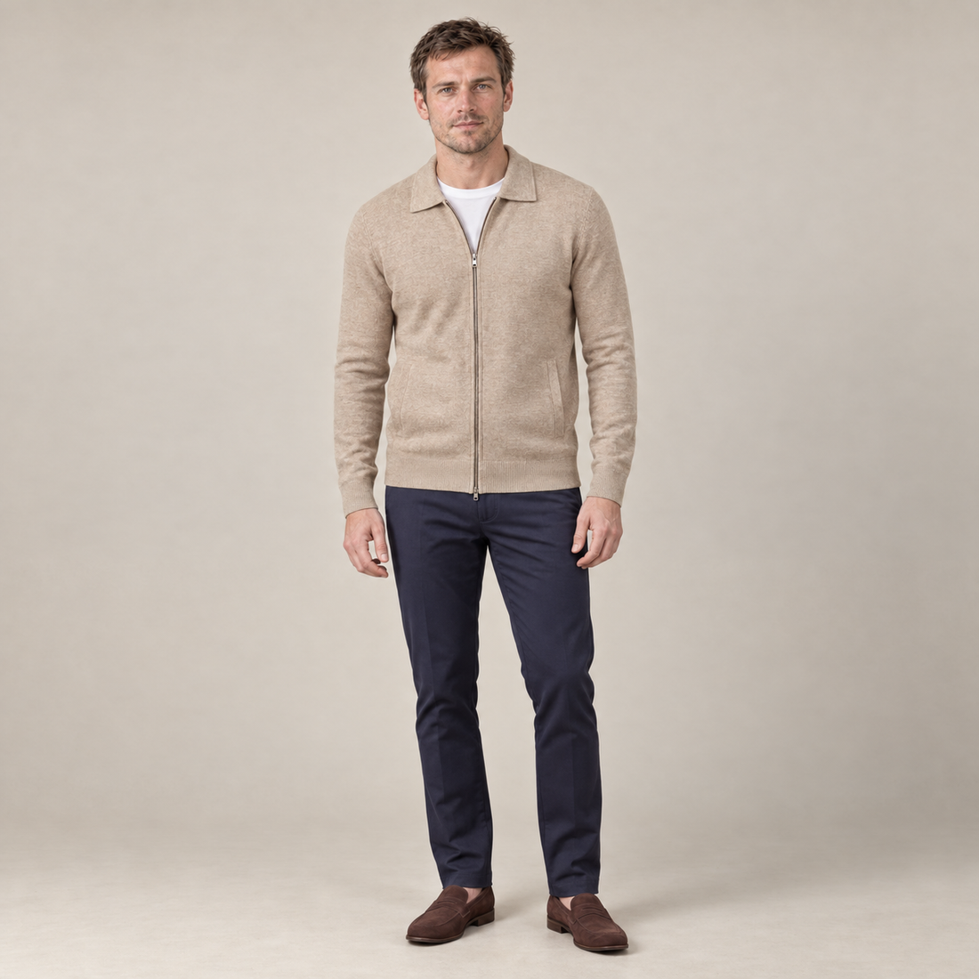 Men's Soft Fabric Zip Up Vest