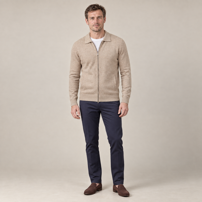 Men's Soft Fabric Zip Up Vest