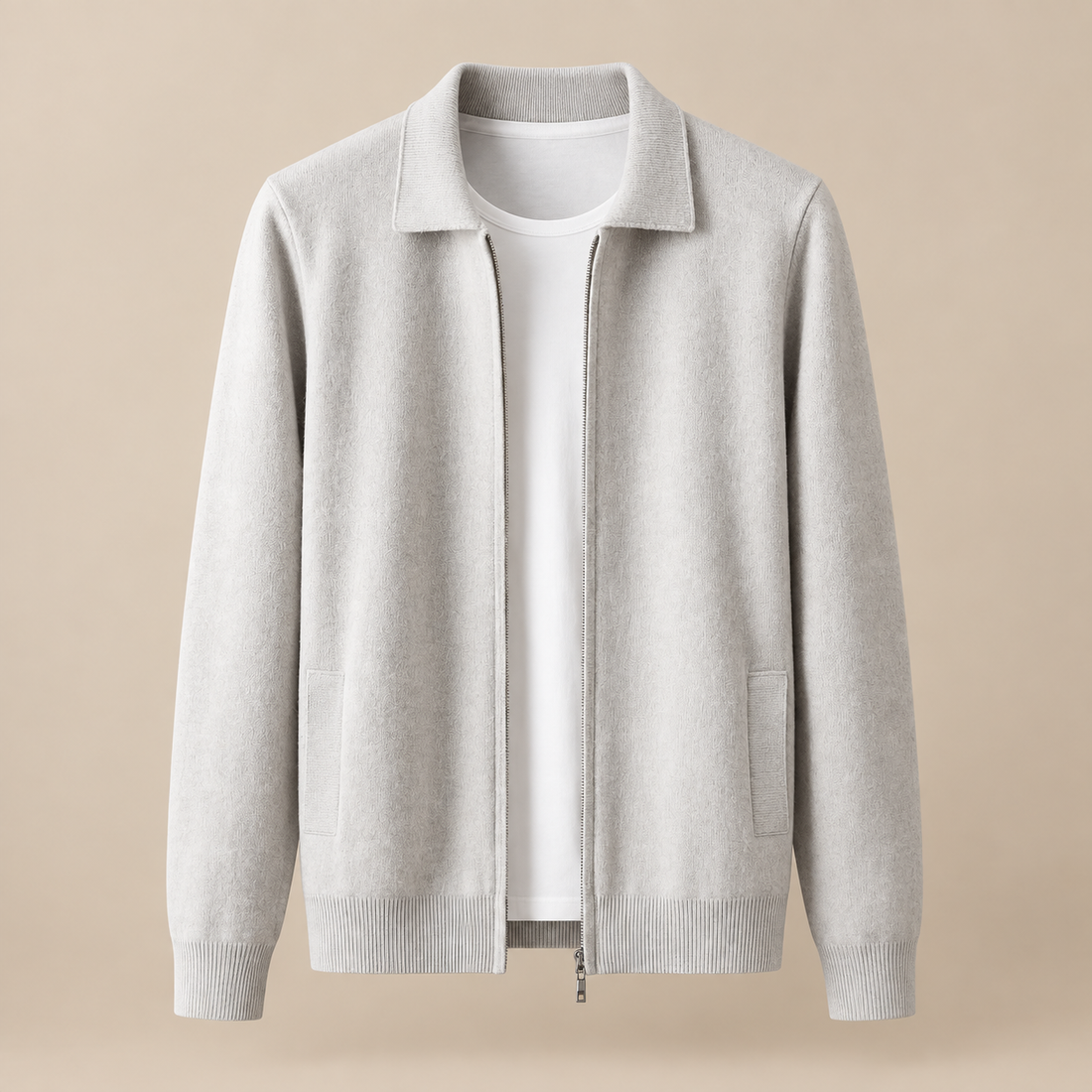 Men's Soft Fabric Zip Up Vest