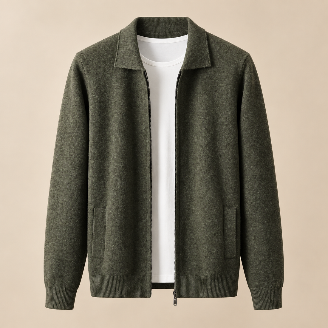 Men's Soft Fabric Zip Up Vest
