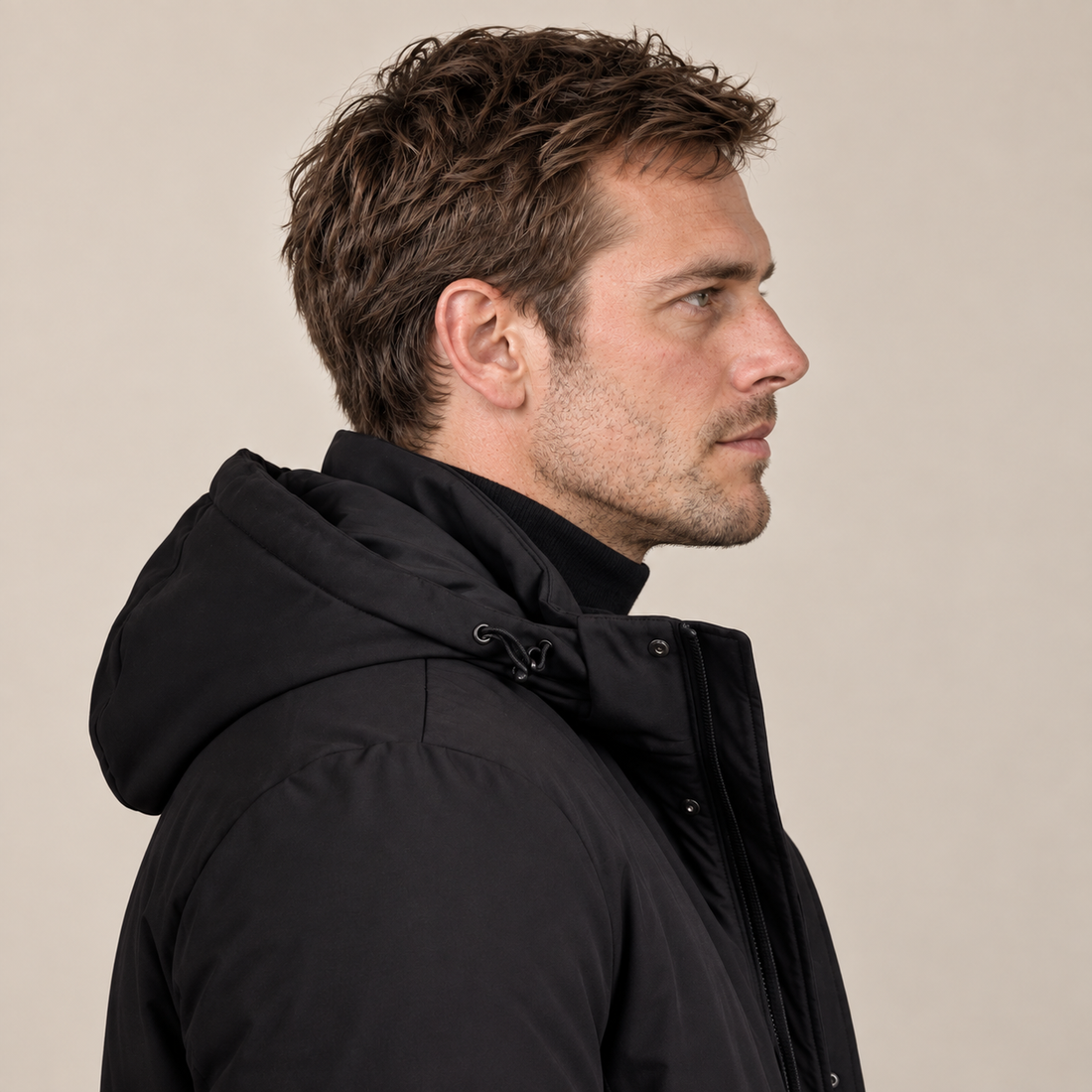 Men's Spring Puffer Jacket with Hood