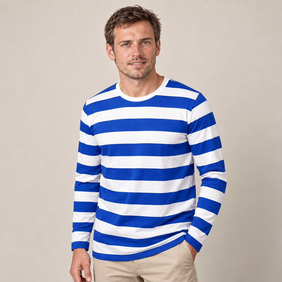 Men's Wide Stripe Long Sleeve Top