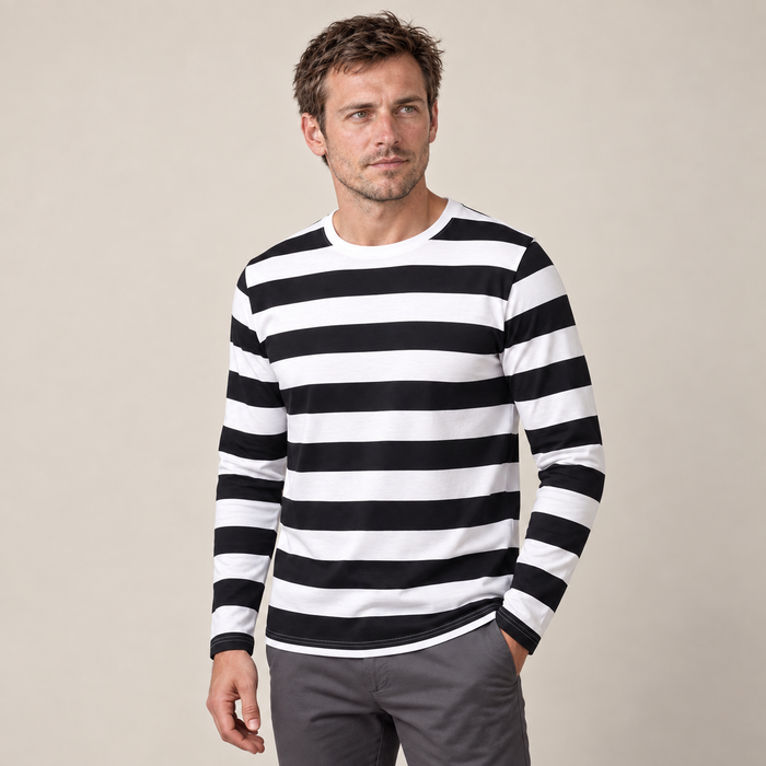 Men's Wide Stripe Long Sleeve Top