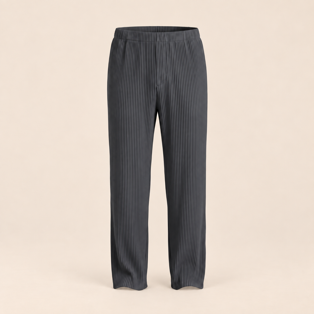 Men's Striped Trousers with Drawstring Elastic Waistband