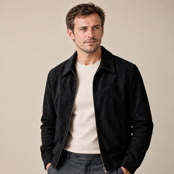 Men's Suede Harrington Bomber Jacket