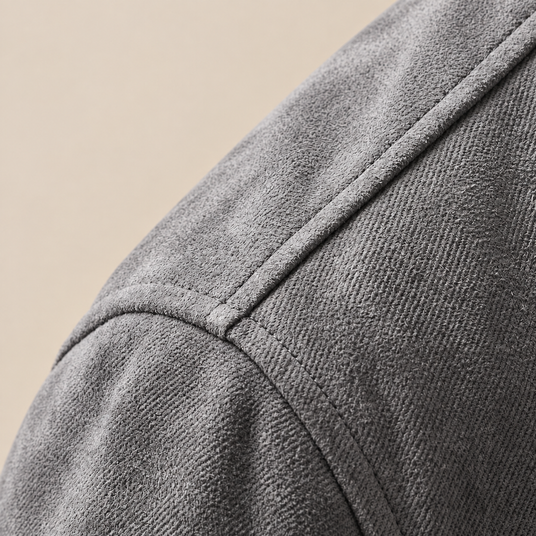 Men's Suede-Blend Jacket with Zip-Collar