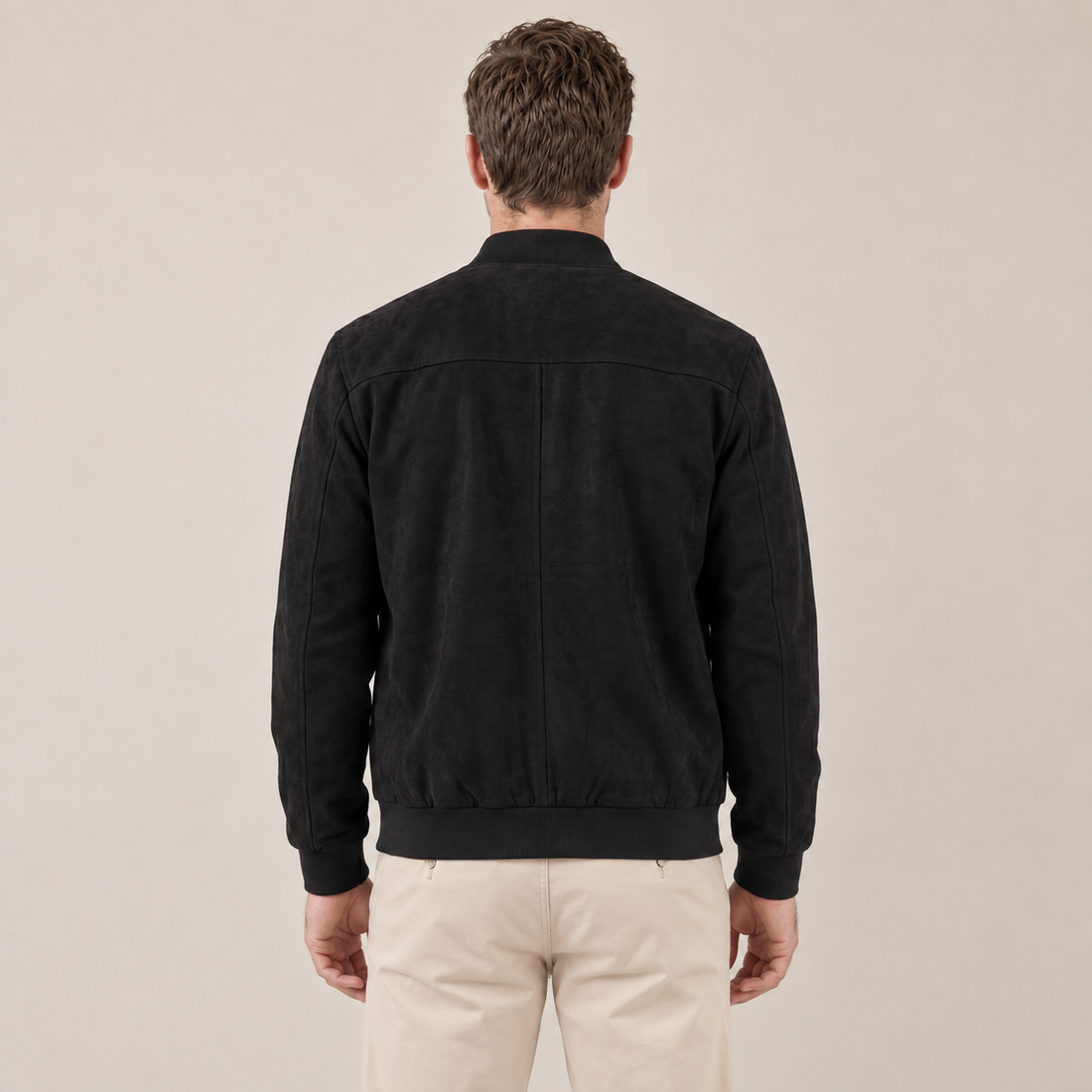 Men's Suede-Touch Bomber Jacket