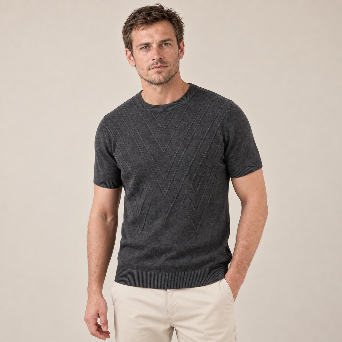 Men's Textured Knit T-Shirt
