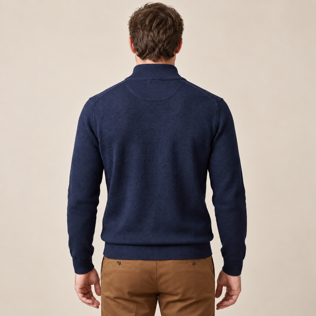 Men's Textured Quarter-Zip Sweater