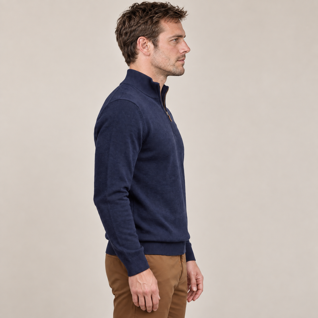 Men's Textured Quarter-Zip Sweater