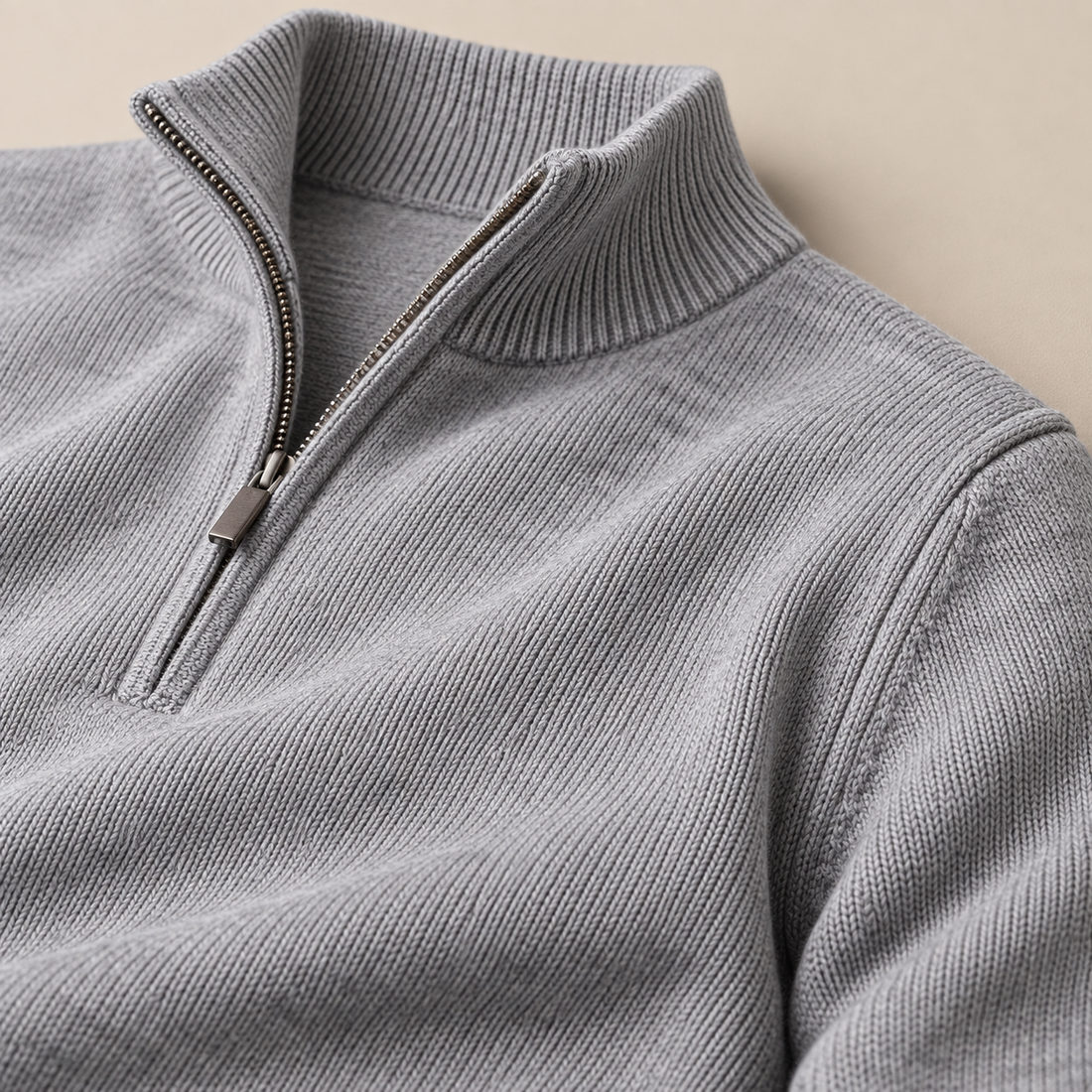 Men's Textured Quarter-Zip Sweater