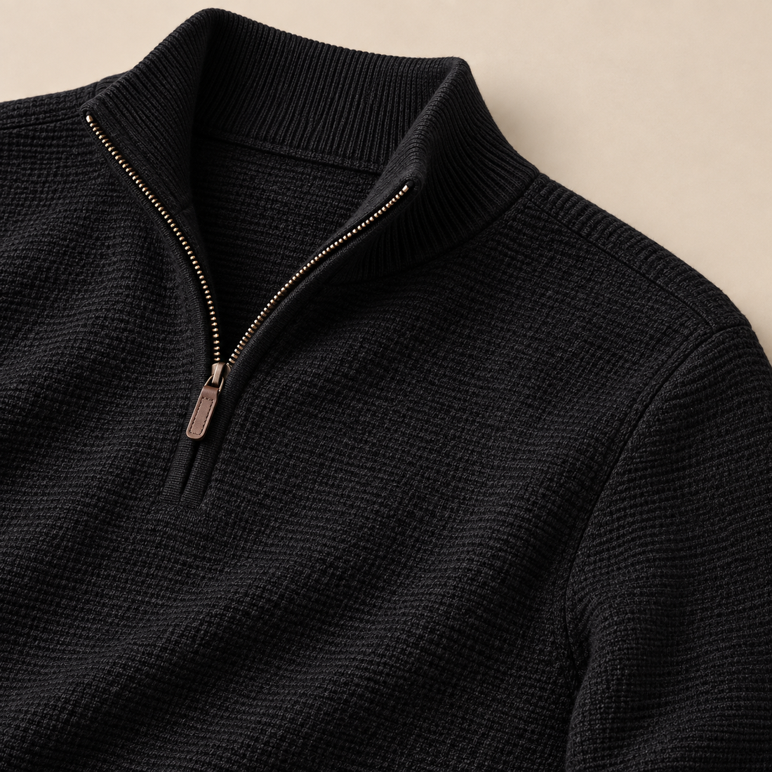 Men's Textured Quarter-Zip Sweater