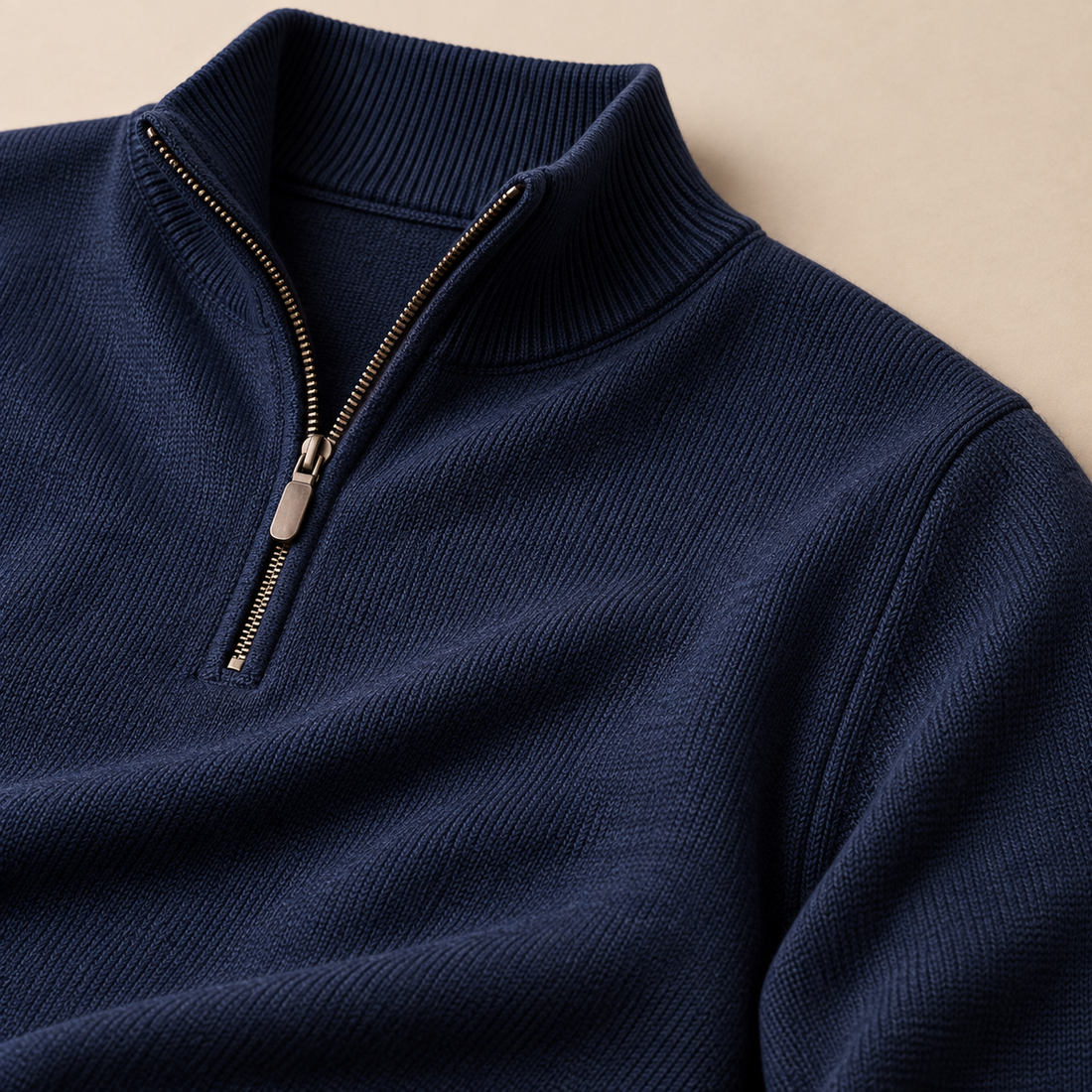 Men's Textured Quarter-Zip Sweater