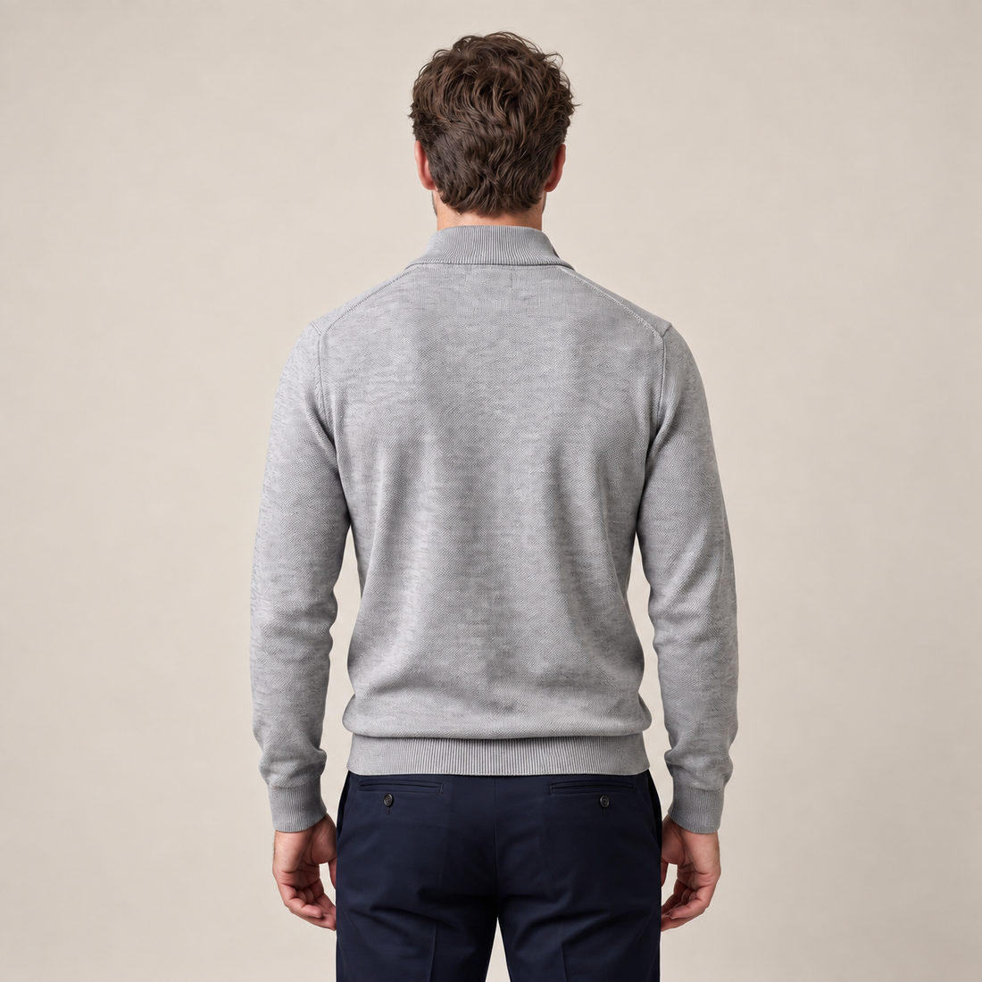 Men's Textured Quarter-Zip Sweater